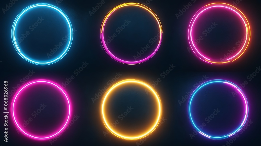 Naklejka premium Neon Circles