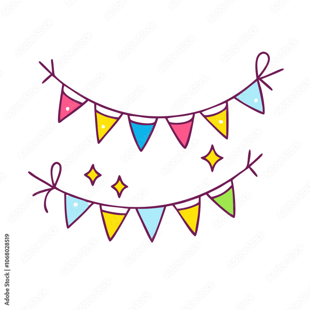 new year garland vector art, flat illustration garland icon new year garland vector art, flat illustration garland icon