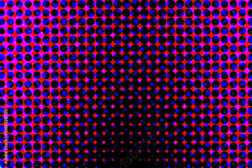 Colorful abstract background with dots and geometric patterns. Featuring a seamless dotted texture with bright colors and halftone elements. Creates a modern dynamic backdrop.