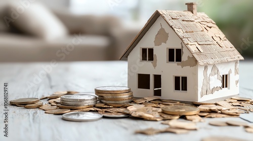 Interest and principal breakdown chart for property loan, on neutral white background