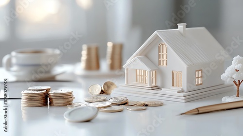 Interest and principal breakdown chart for property loan, on neutral white background