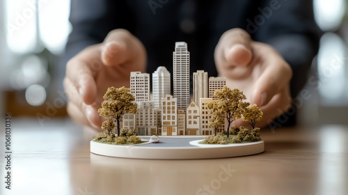 Real estate mortgage graph overlaying a cityscape, focused on loan amortization, clean and minimalist