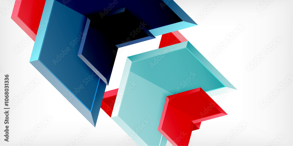 Vector 3d arrow techno design template