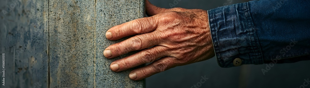 Fototapeta premium Detailed Hand on Surface in Natural Light