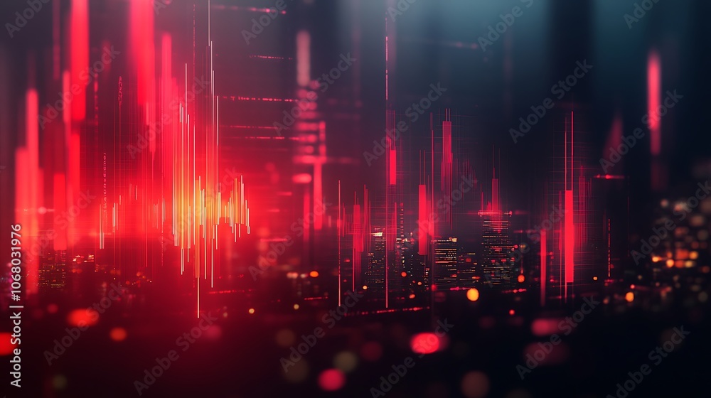 Fototapeta premium Red Abstract Cityscape