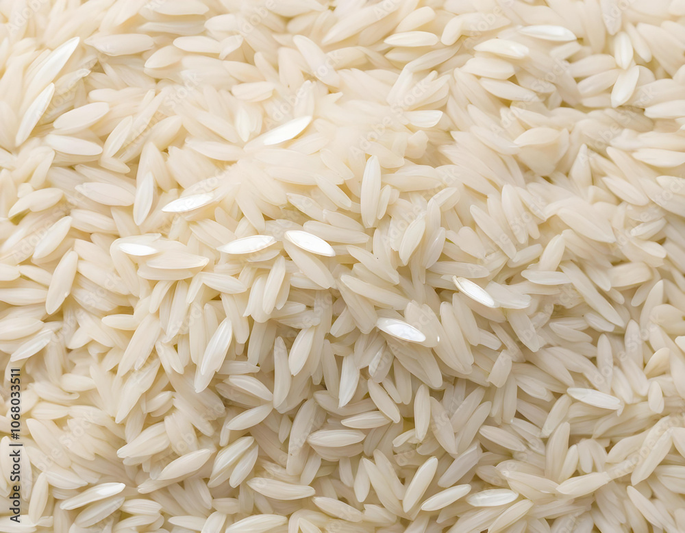 Photo image of a pile of white rice on a white background Photo image of a pile of white rice on a white background