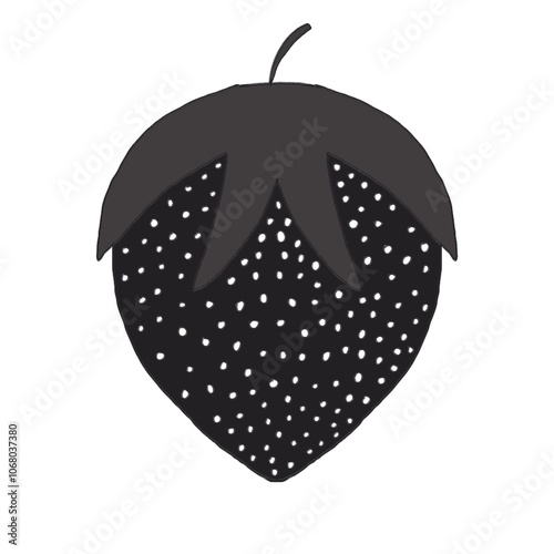 strawberry icon white black 