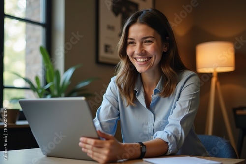 Friendly HR Manager Conducting Virtual Interview at Home