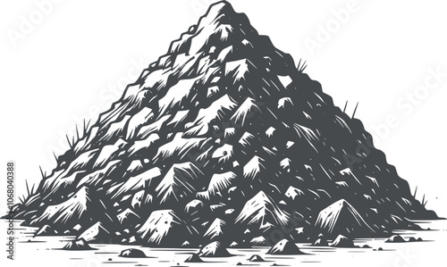 Black and white organic Heap Soil for agricultural vector illustration art stock image generated Ai