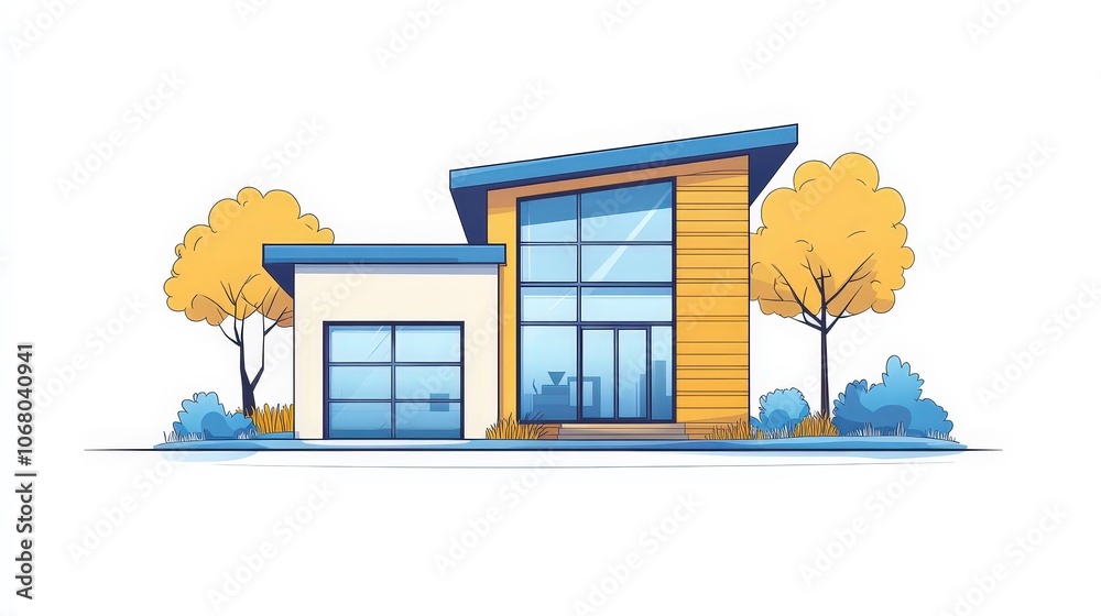Modern Cartoon Style Architecture and Interiors Design