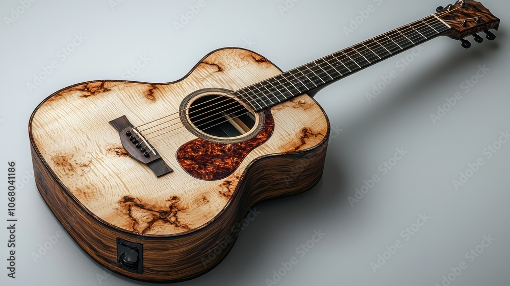 Fototapeta premium Acoustic guitar with unique design.
