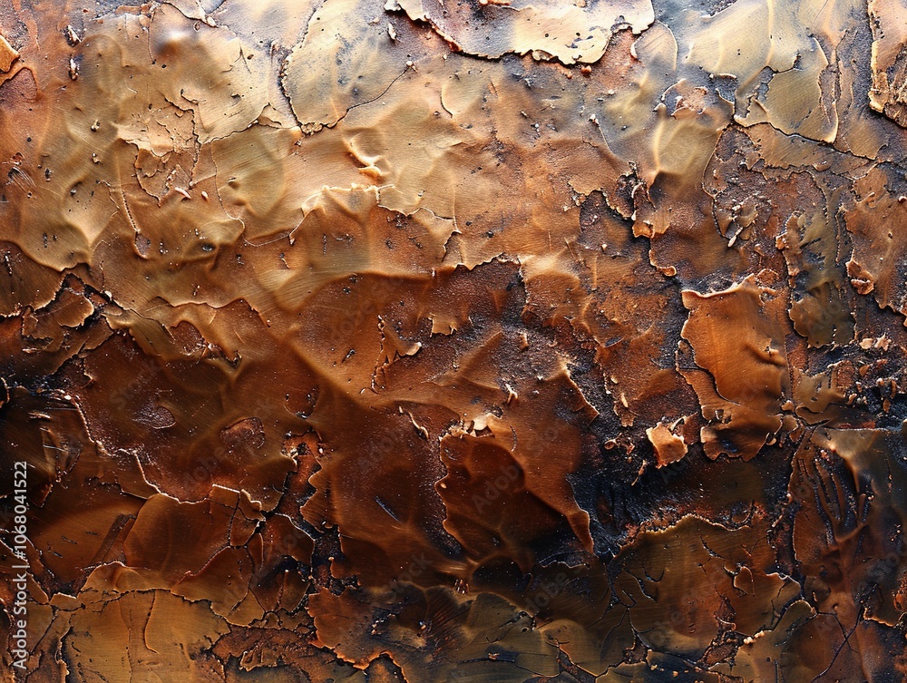 Abstract textured surface with rich brown and copper tones, resembling natural materials. Abstract textured surface with rich brown and copper tones, resembling natural materials.