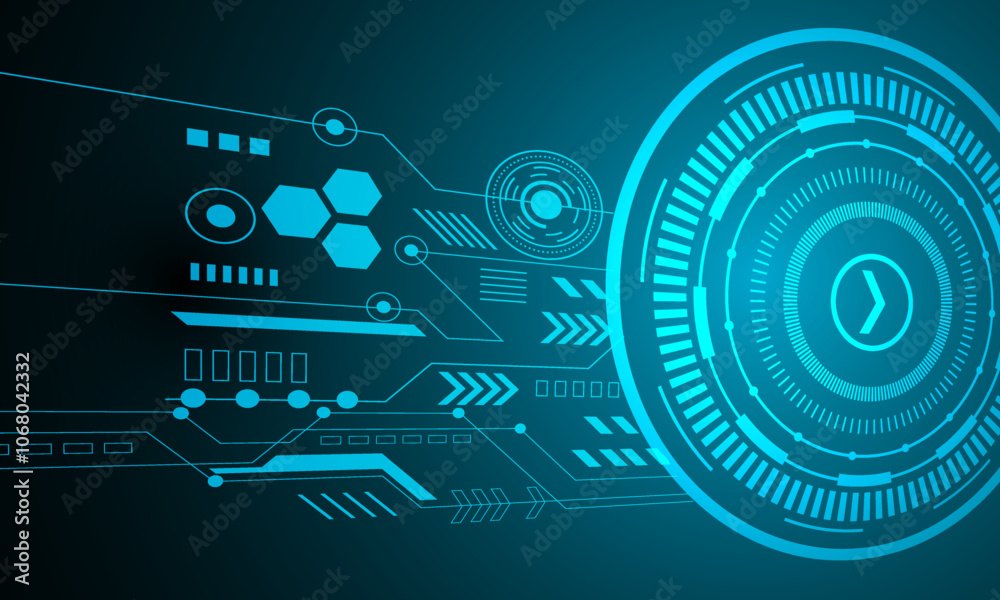 blue circles circuit lines hi tech technology networking abstract background blue circles circuit lines hi tech technology networking abstract background
