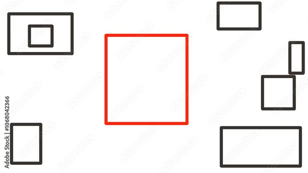 Geometric animation where small frames flicker on the screen. The logo can be placed in the red frame. Geometric animation where small frames flicker on the screen. The logo can be placed in the red frame.