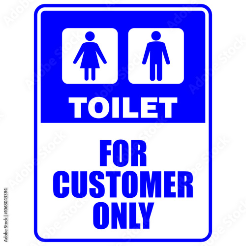 Toilet, for customer only, sign vector