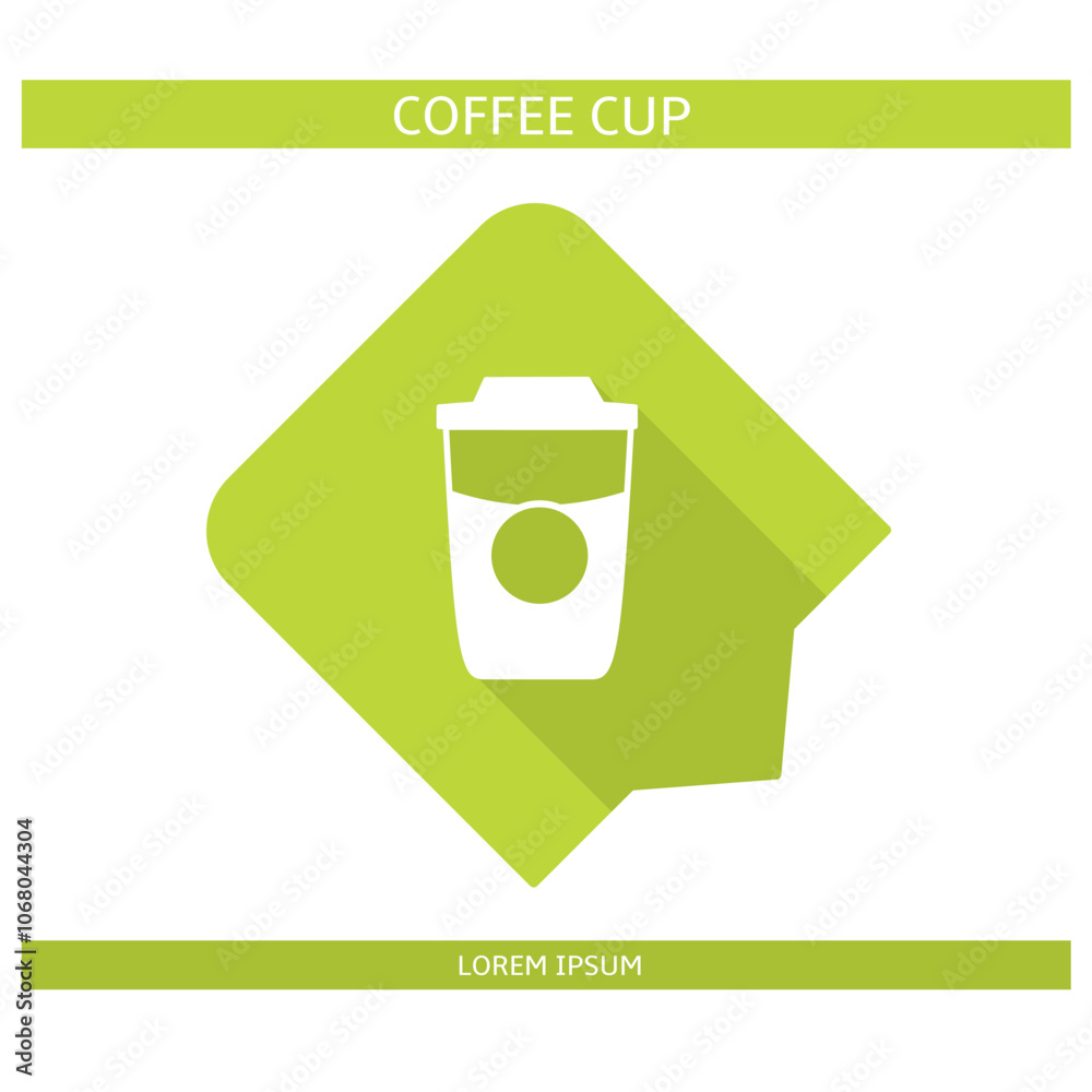 Design icon. Coffee cup icon symbol in flat. Coffee cup symbol design in flat with shadows. Stock vector. Design icon. Coffee cup icon symbol in flat. Coffee cup symbol design in flat with shadows. Stock vector.