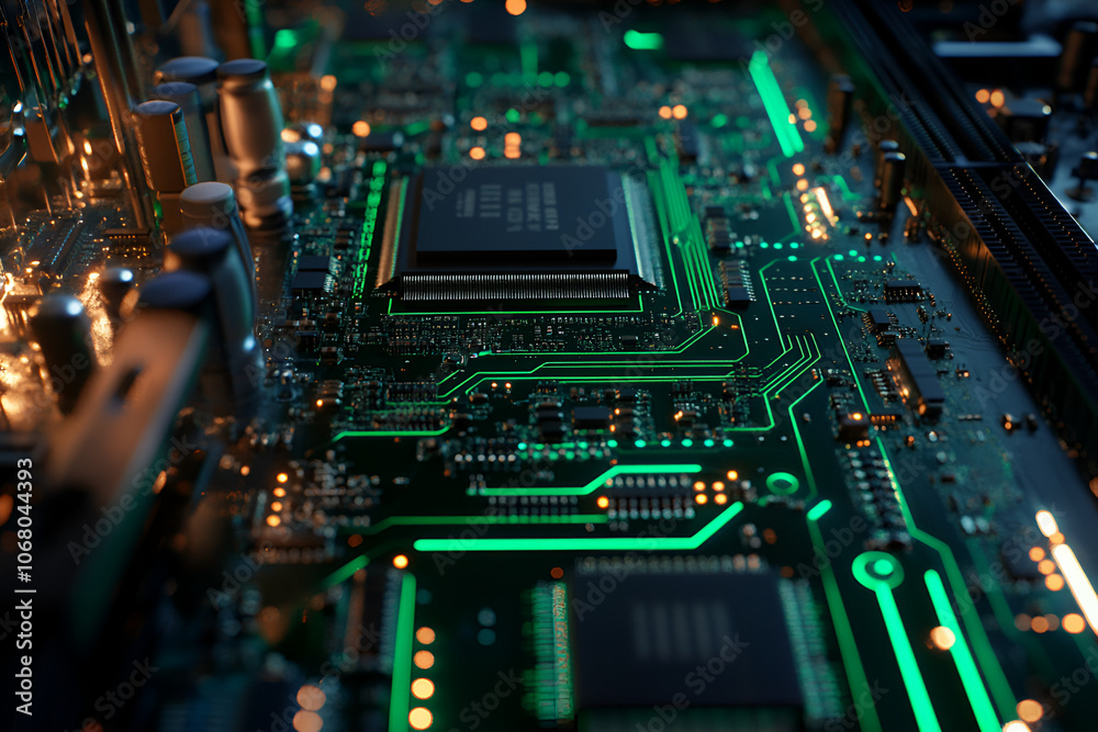 Fototapeta premium Understanding how cpu chips are integrated on circuit boards for enhanced connectivity and performance