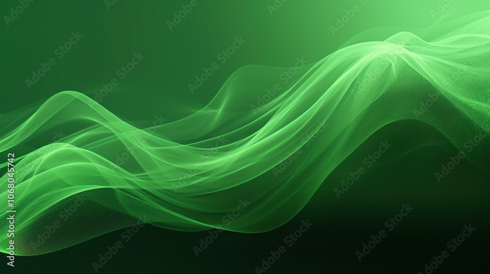 Naklejka premium Elegant Green Wave Abstract Background