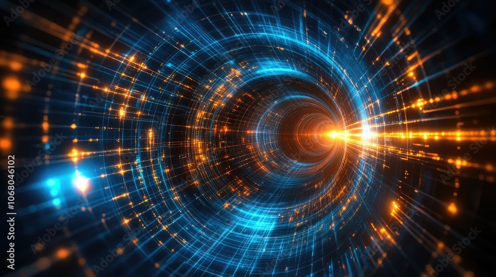 Fototapeta premium Abstract background with neon light lines