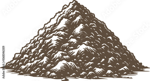 Heap of organic Soil for agricultural vector illustration on white background generated Ai