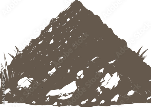 Heap of organic Soil for agricultural vector illustration on white background generated Ai