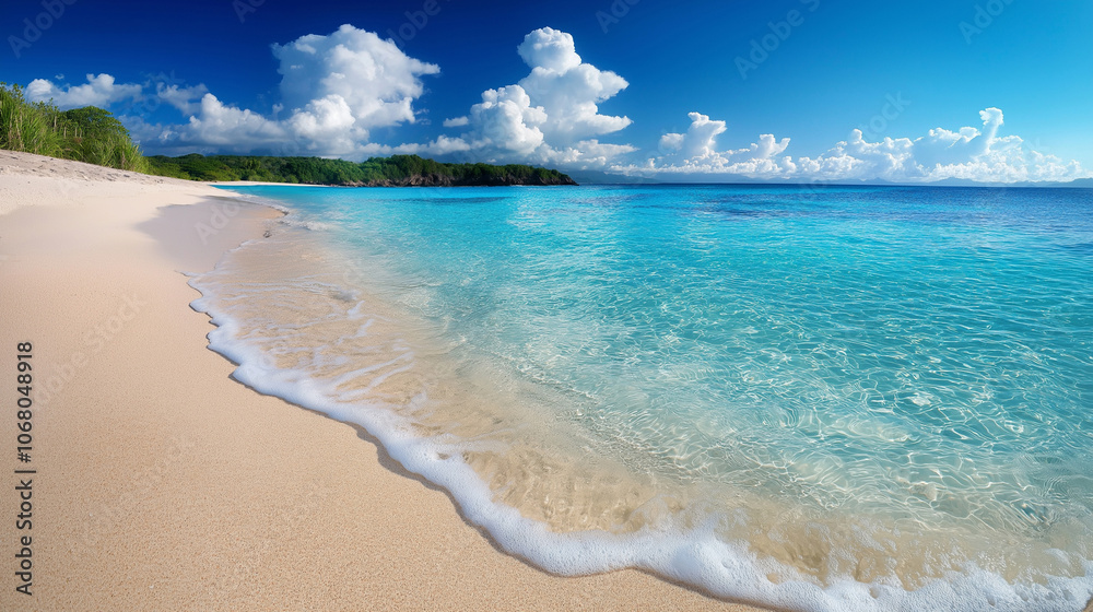 a peaceful beach with soft sand and gentle waves a peaceful beach with soft sand and gentle waves