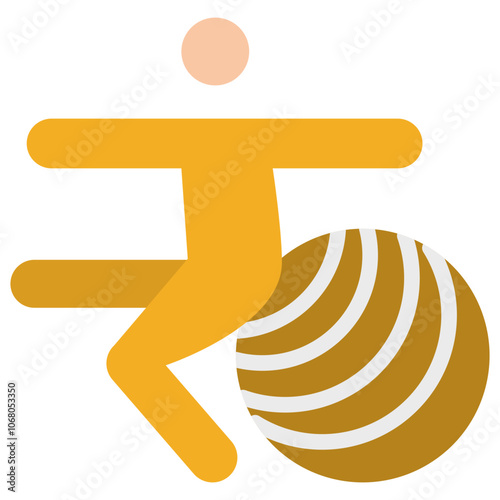 exercise ball flat icon