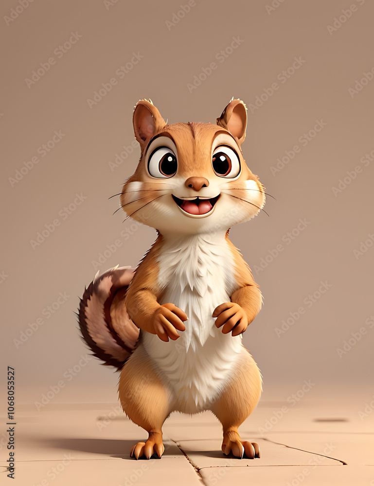 Startled Squirrel with Open Mouth and Wide Eyes, Isolated on Plain Background for Amusing Reaction Startled Squirrel with Open Mouth and Wide Eyes, Isolated on Plain Background for Amusing Reaction