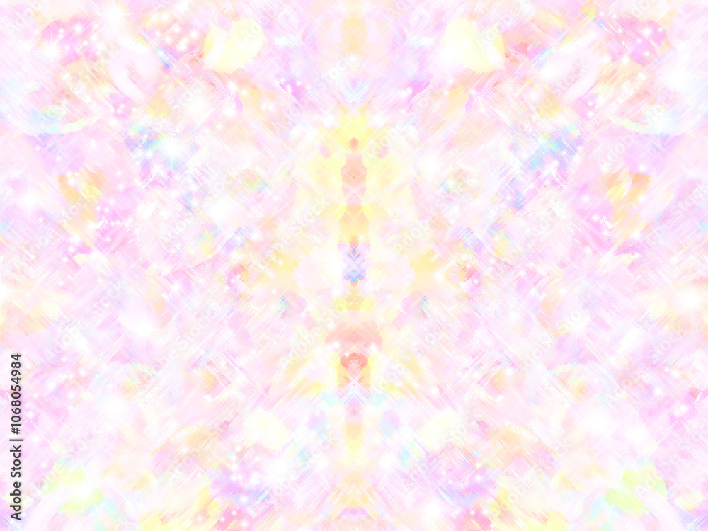 Fototapeta premium Mystical Pink Symmetrical Sparkle Background（キラキラしたピンクの神秘的な左右対称の背景）
