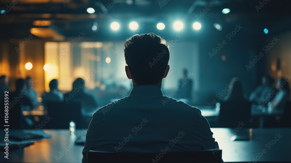 A business leader hosting session with employees A business leader hosting session with employees