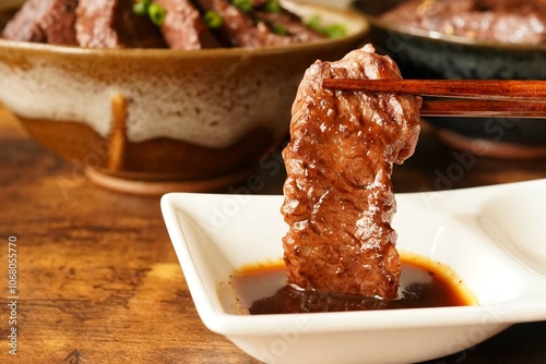 Foto 牛ハラミ　焼肉　タレ