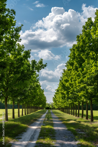 Vibrant, Sunny Day in a Beautifully-manicured Natural Park