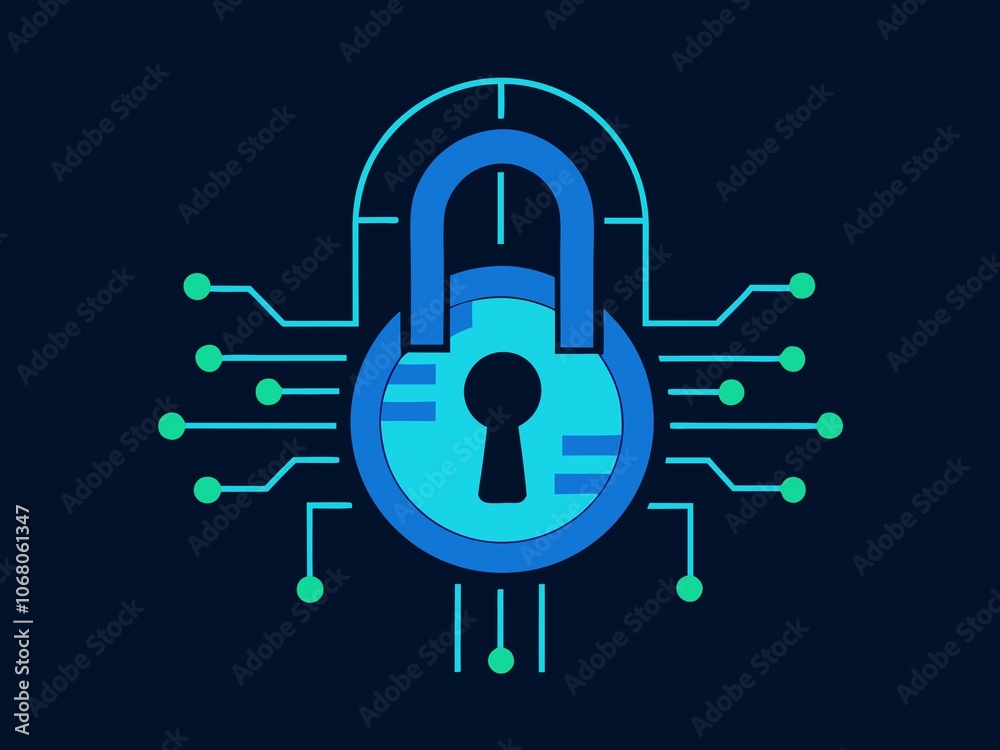 3D Lock and Key Icon with Security and Protection Concept,Blue head with circuit board and code icon symbol representing information security and communication with keyhole and light elements 3D Lock and Key Icon with Security and Protection Concept,Blue head with circuit board and code icon symbol representing information security and communication with keyhole and light elements