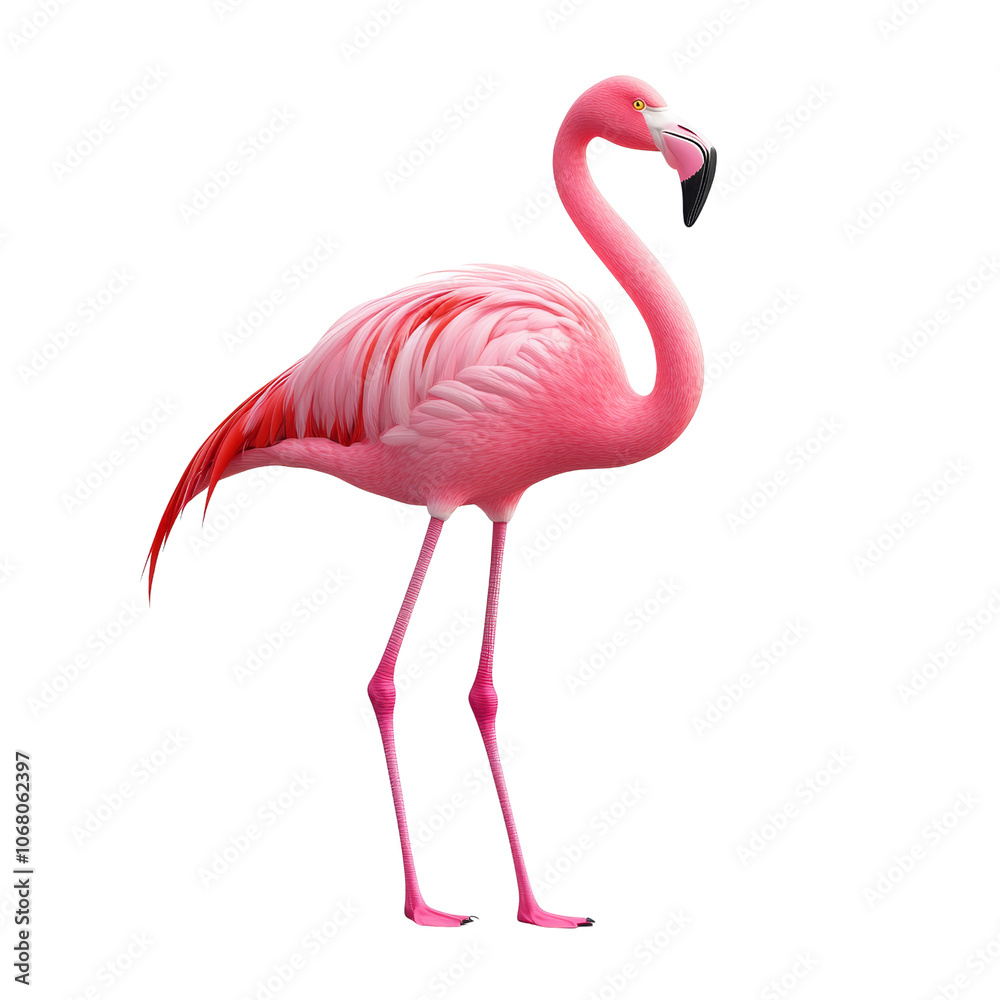 Fototapeta premium Pink Flamingo Isolated