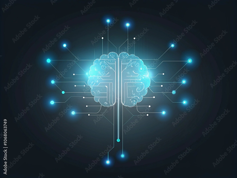 Artificial intelligence concept with human brain and circuit board on dark blue background vector illustration,Artificial intelligence technology concept. Human brain with circuit board. Vector illust Artificial intelligence concept with human brain and circuit board on dark blue background vector illustration,Artificial intelligence technology concept. Human brain with circuit board. Vector illust