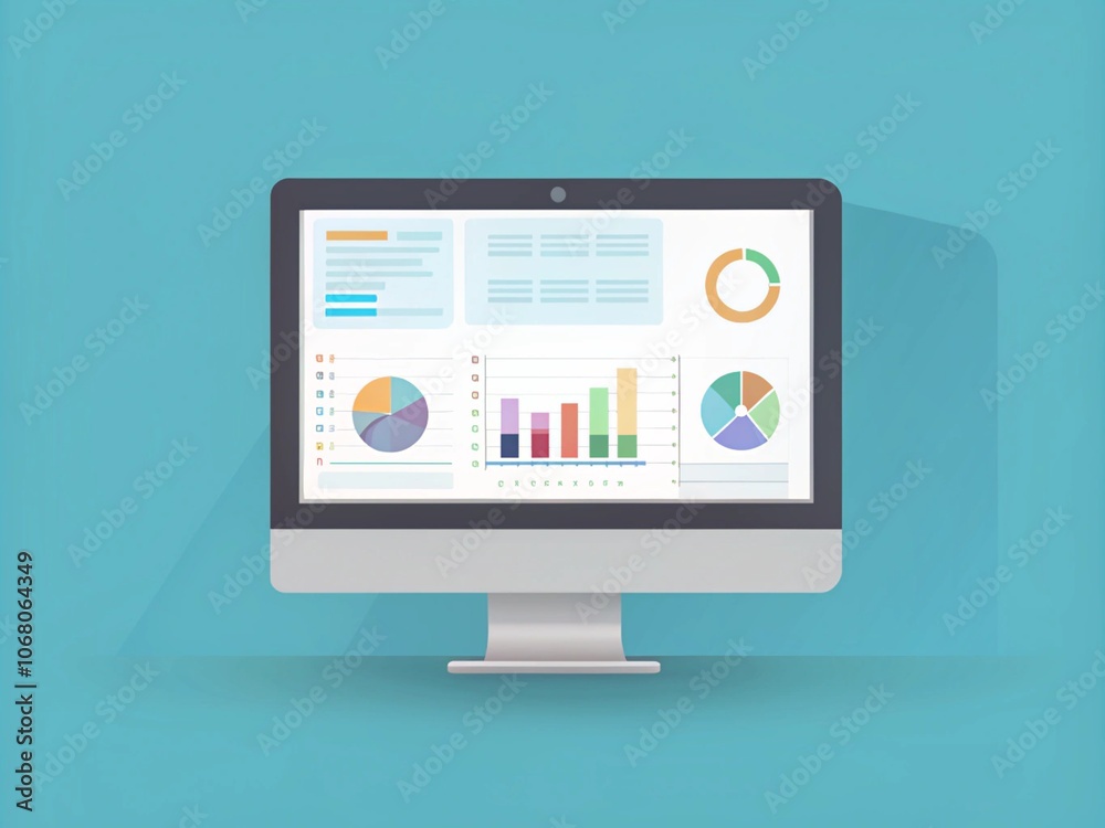 Business graph analysis report on computer screen. Business, Finance and technology concept. Business graph analysis report on computer screen. Business, Finance and technology concept.