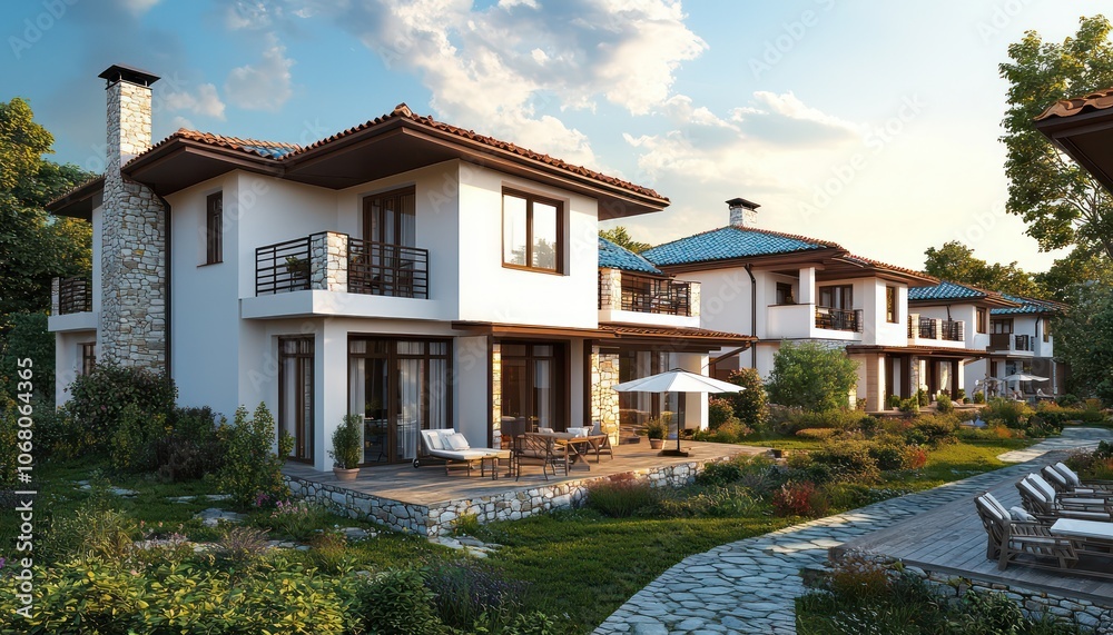 Modern Bulgarian coastal homes with luxury designs and striking aquamarine roofs. Modern Bulgarian coastal homes with luxury designs and striking aquamarine roofs.