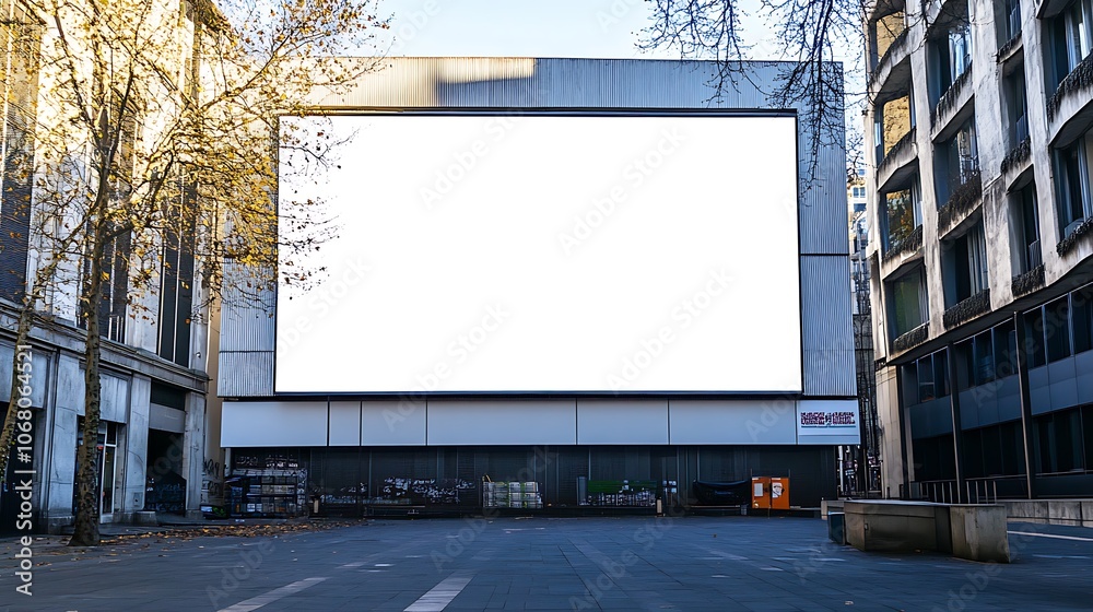 Blank Billboard in Urban Setting Blank Billboard in Urban Setting