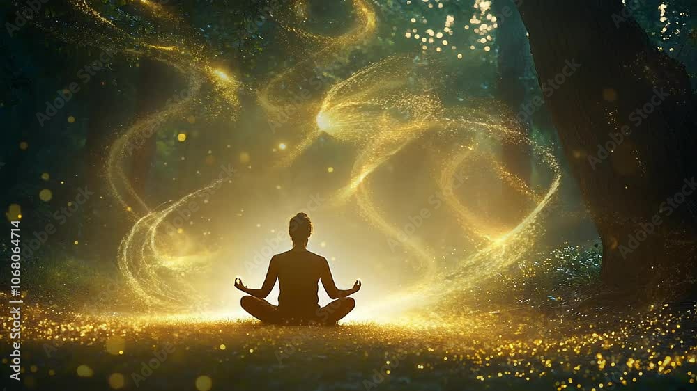 Enchanting Glitter Swirls Meditation Seamless Loop Background
