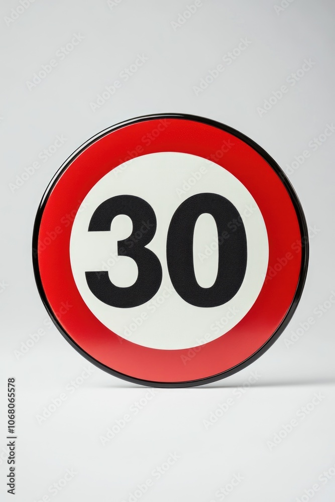 Obraz premium Red and White Sign with Number Thirty