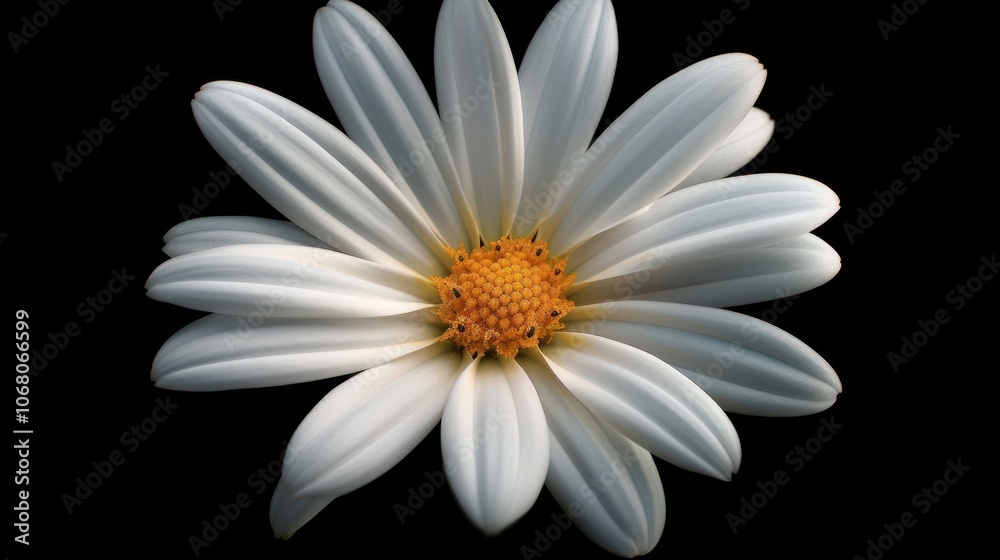 White Daisy on Black Background White Daisy on Black Background