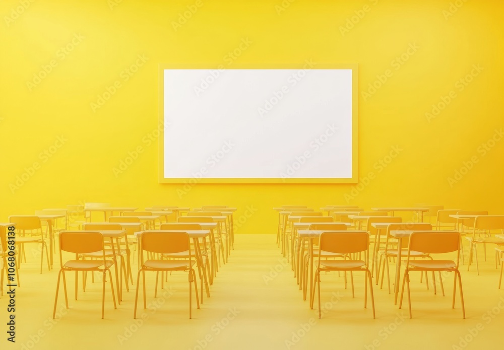 Yellow Classroom Mockup. Yellow Classroom Mockup.