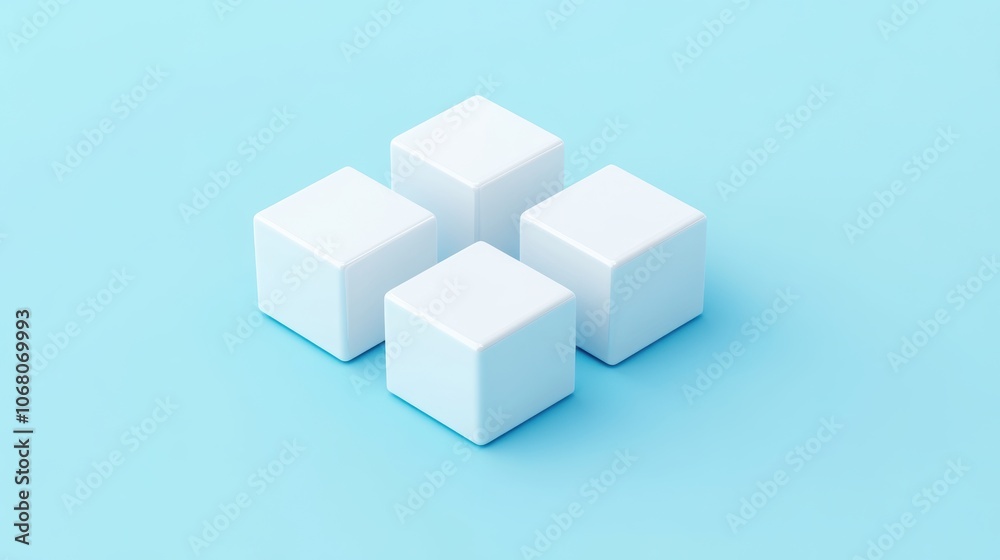 White Cubes on Blue. White Cubes on Blue.