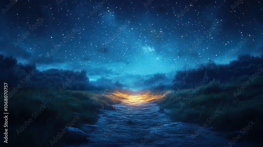 A scenic view of a starry night sky above a forest, perfect for adventure and discovery, with an emphasis on nature, ideal for stargazing and camping. A scenic view of a starry night sky above a forest, perfect for adventure and discovery, with an emphasis on nature, ideal for stargazing and camping.