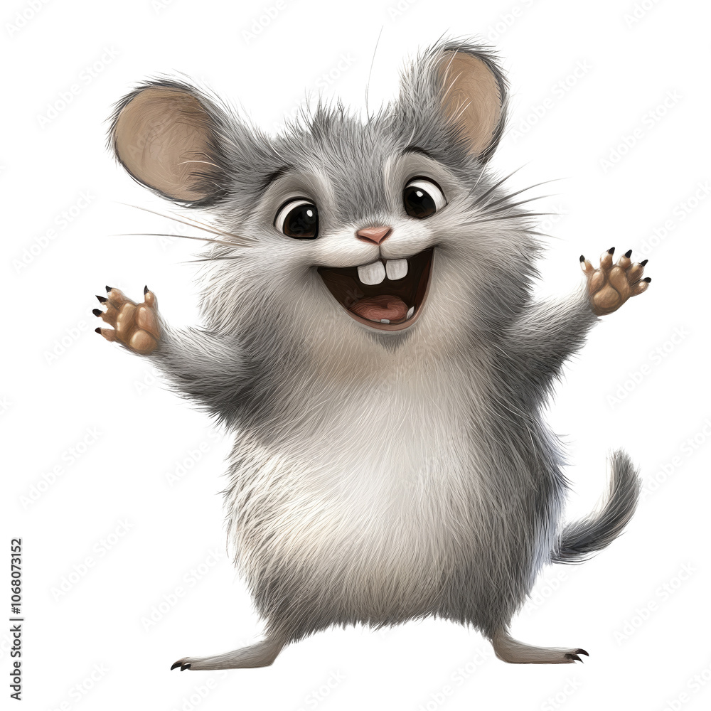Fototapeta premium Dancing Chinchilla Transparent Illustration