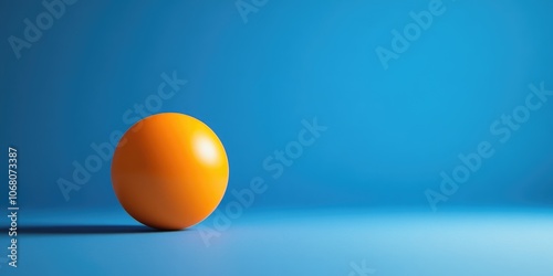 Orange ball on Blue Surface