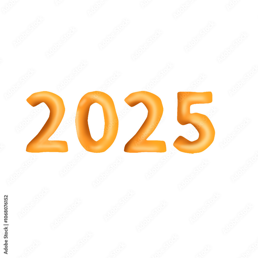 illustration of text number year 2025, text effect happy new year 2025, isolated with transparent background illustration of text number year 2025, text effect happy new year 2025, isolated with transparent background