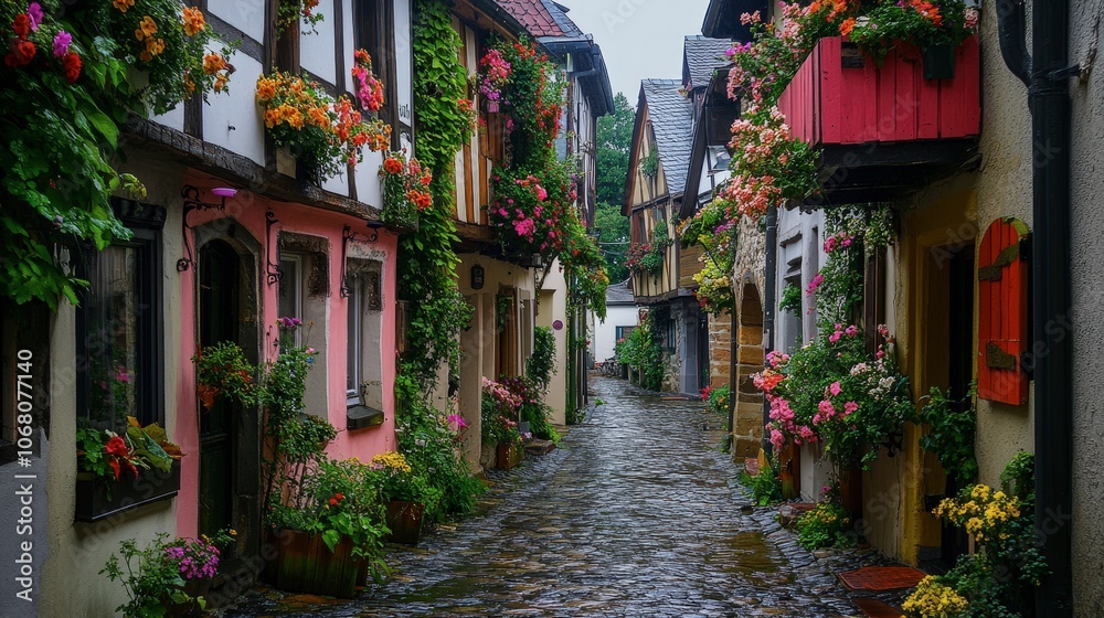 Charming Historic European Cobblestone Alley Charming Historic European Cobblestone Alley