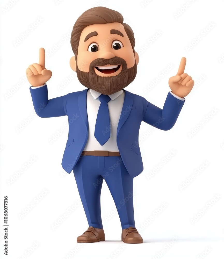 Happy Businessman Pointing. Happy Businessman Pointing.