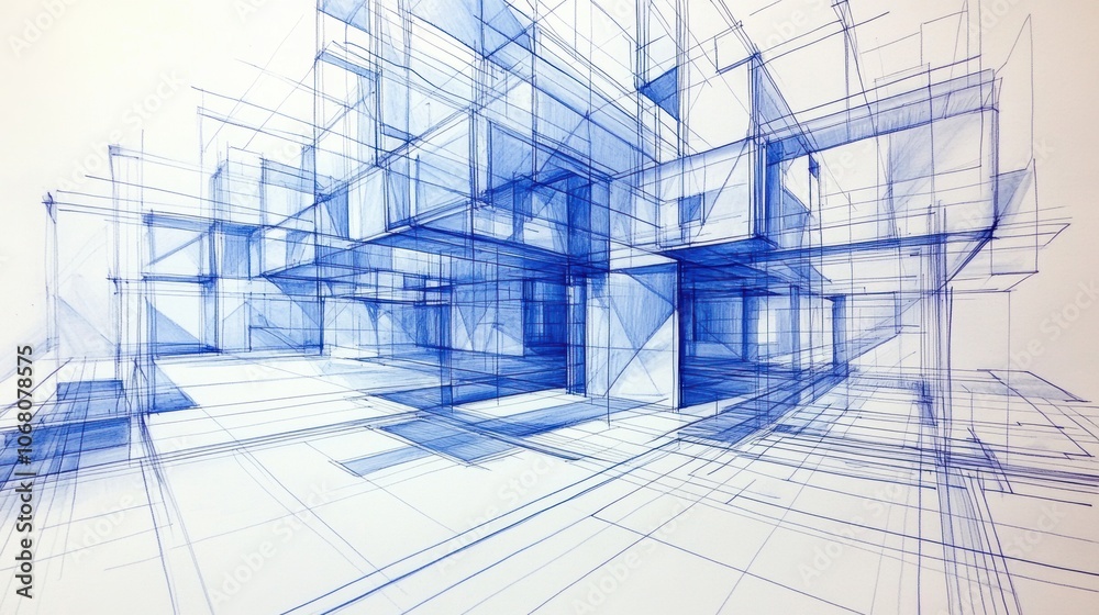 Blueprint Building Sketch. Blueprint Building Sketch.